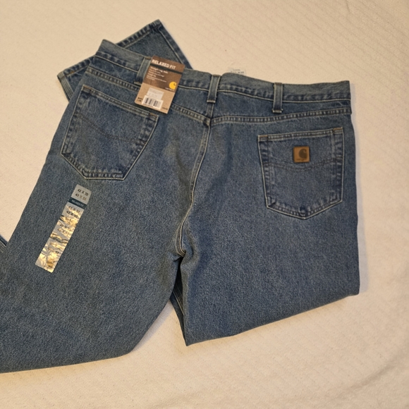 NWT Carhartt Men's Relaxed Fit Jeans Cotton 42x32 - Picture 6 of 10